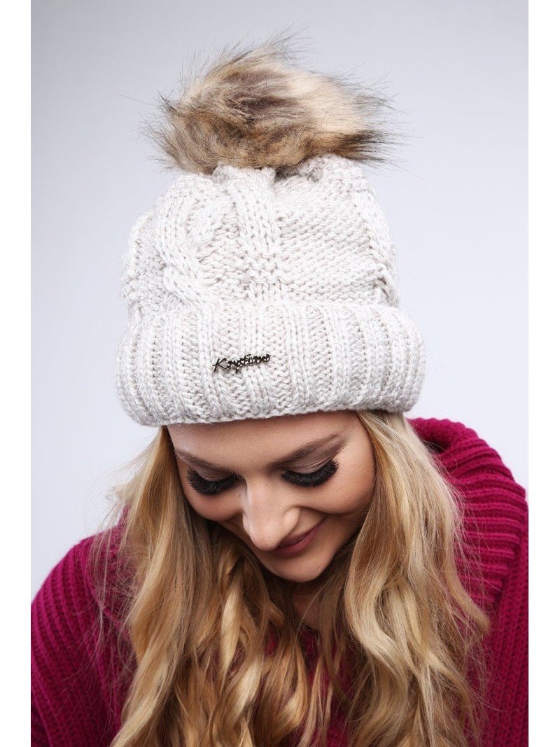 Beige women\'s winter hat C12 - Online store - Boutique